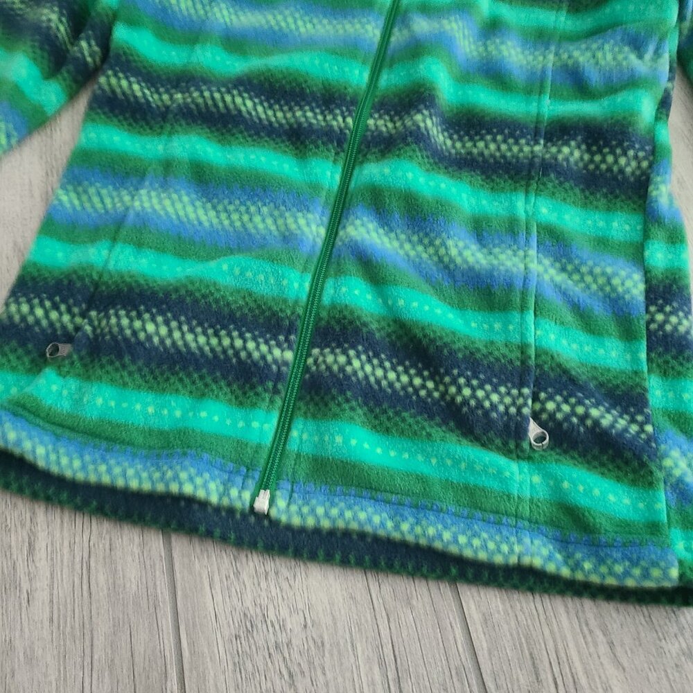 Columbia kids fleece zippered sweater green and black size L 14/16 - Picture 4 of 10